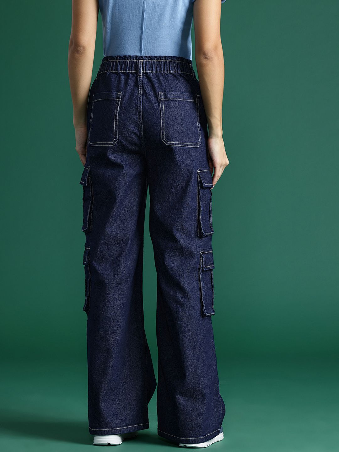 DressBerry Women Straight Fit Stretchable Cargo Jeans