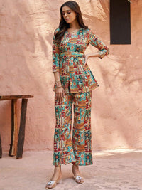 KALINI Printed Regular Tunic with Palazzos