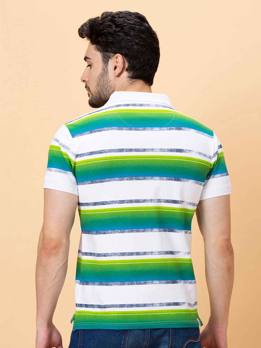 Being Human Striped Polo Collar Cotton Short Sleeves T-shirt