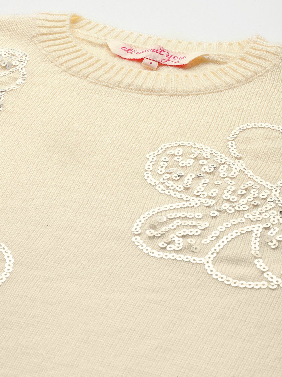 all about you Acrylic Pullover with Sequined Detail