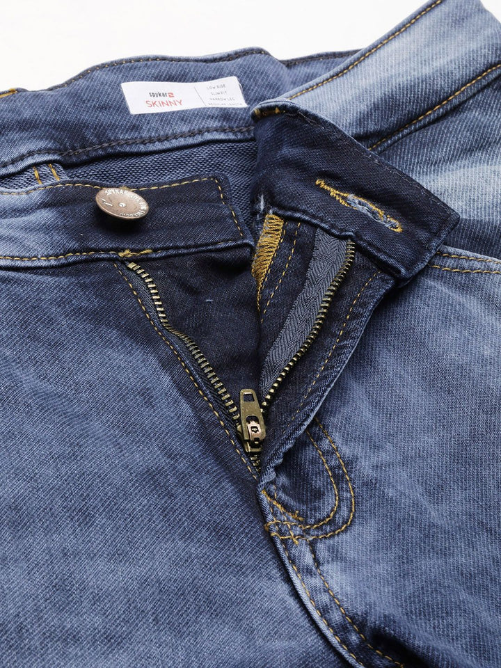 SPYKAR Men Skinny Fit Low-Rise Heavy Fade Stretchable Jeans
