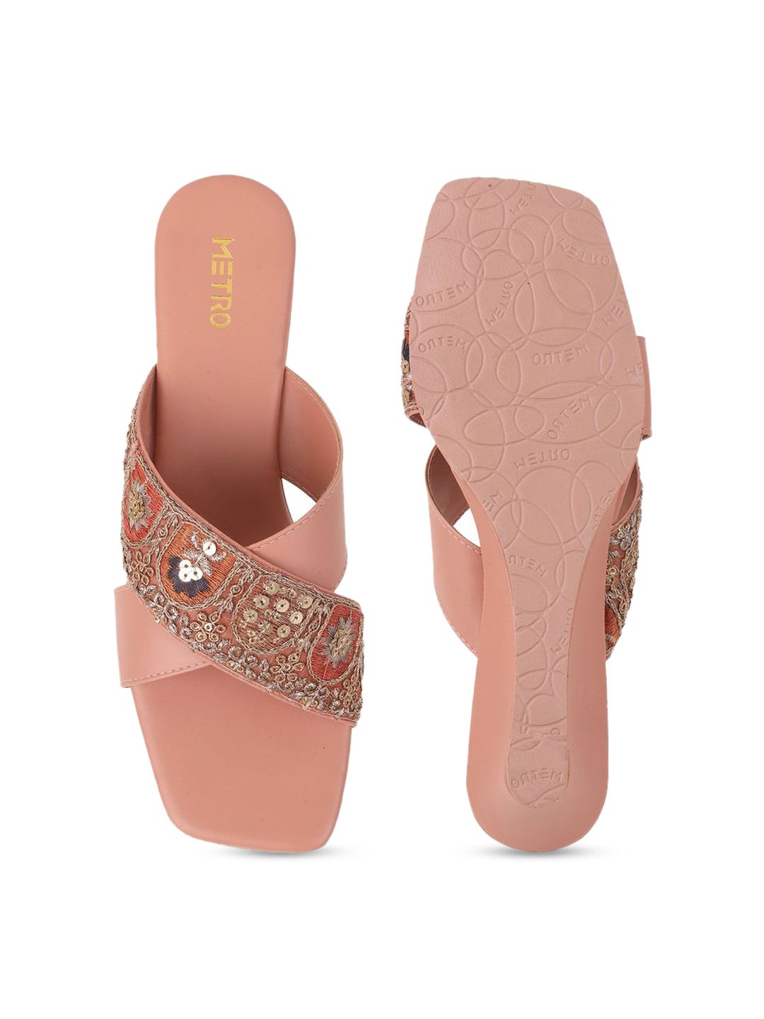 Metro Embellished Block Pumps
