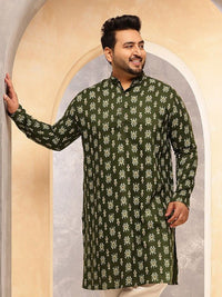 SOJANYA PLUS Ethnic Motifs Printed Mandarin Collar Straight Kurta