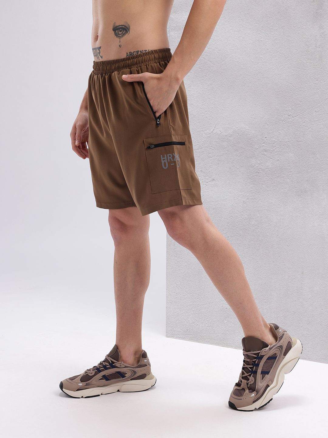 HRX by Hrithik Roshan Men Brand Logo Print Detail Mid-Rise Training Shorts