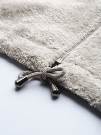SASSAFRAS Women Grey Melange Solid Faux Fur Tailored Jacket