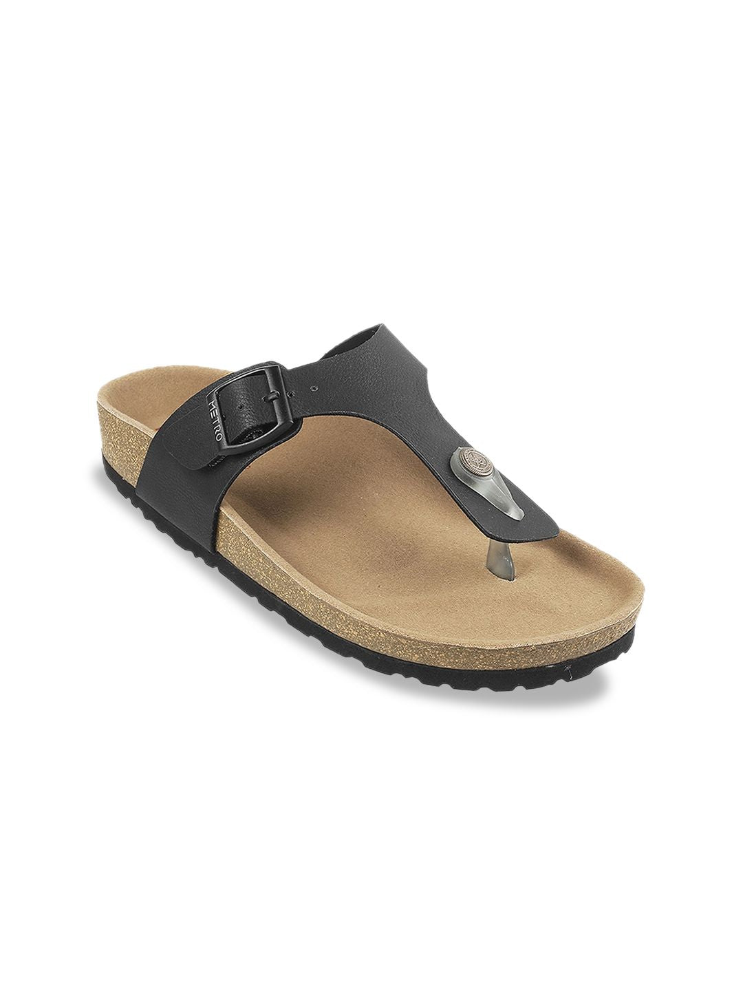 Metro Women Open Toe T-Strap Flats
