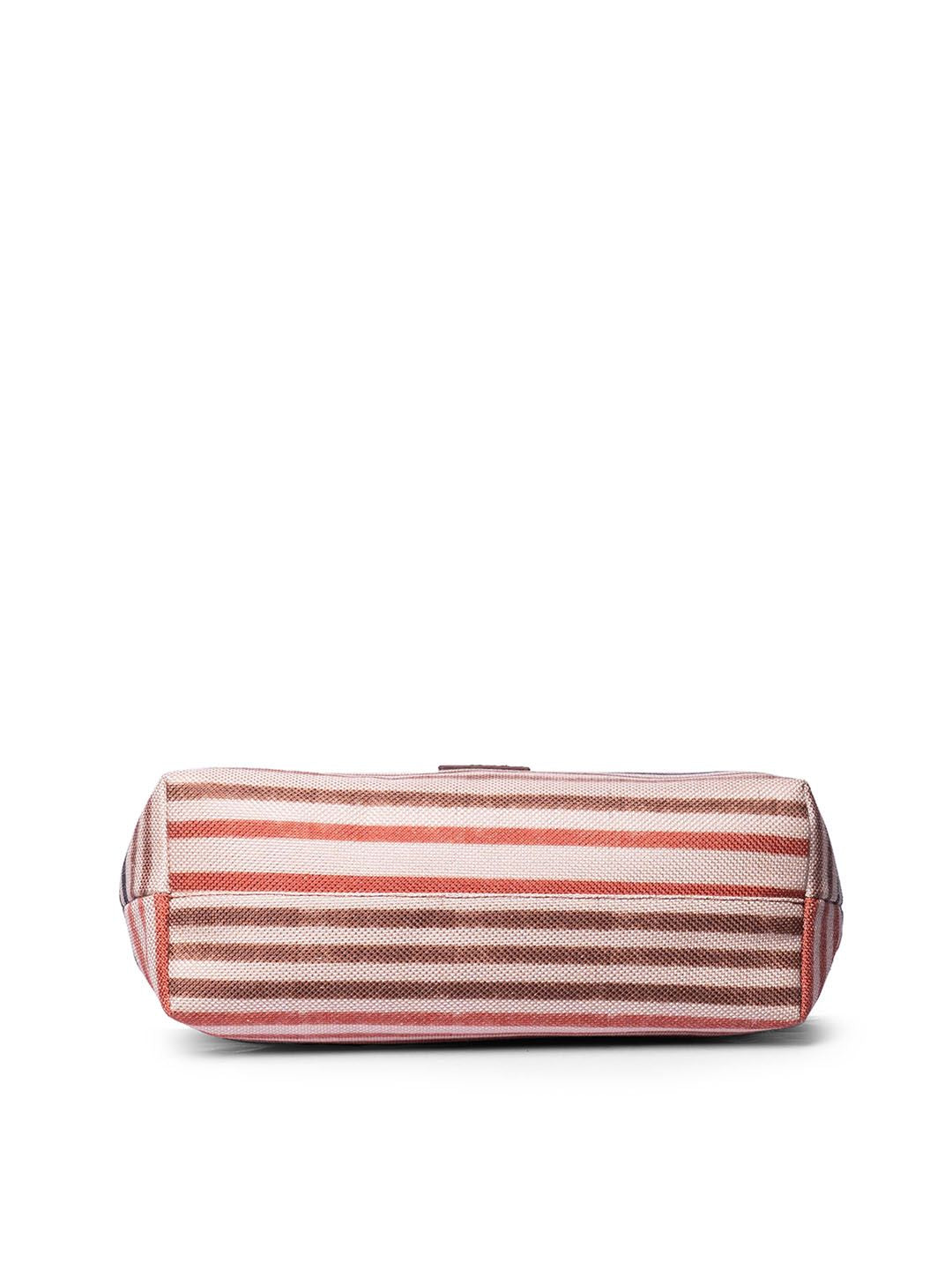 ZOUK Striped Shopper Jute Tote Bag