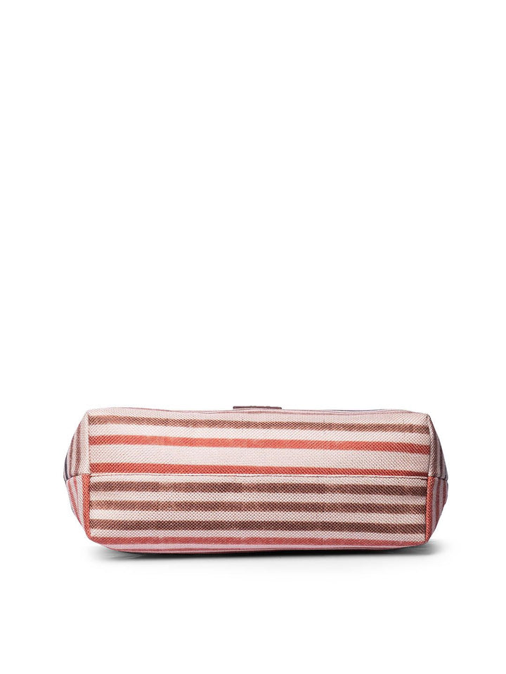 ZOUK Striped Shopper Jute Tote Bag