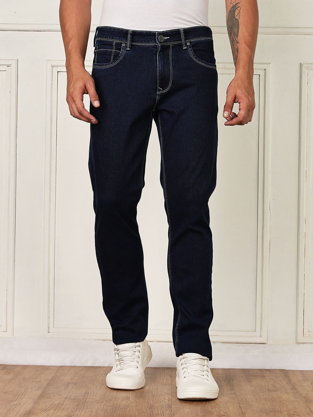 Thomas Scott Men Classic Slim Fit Mid-Rise Stretchable Jeans