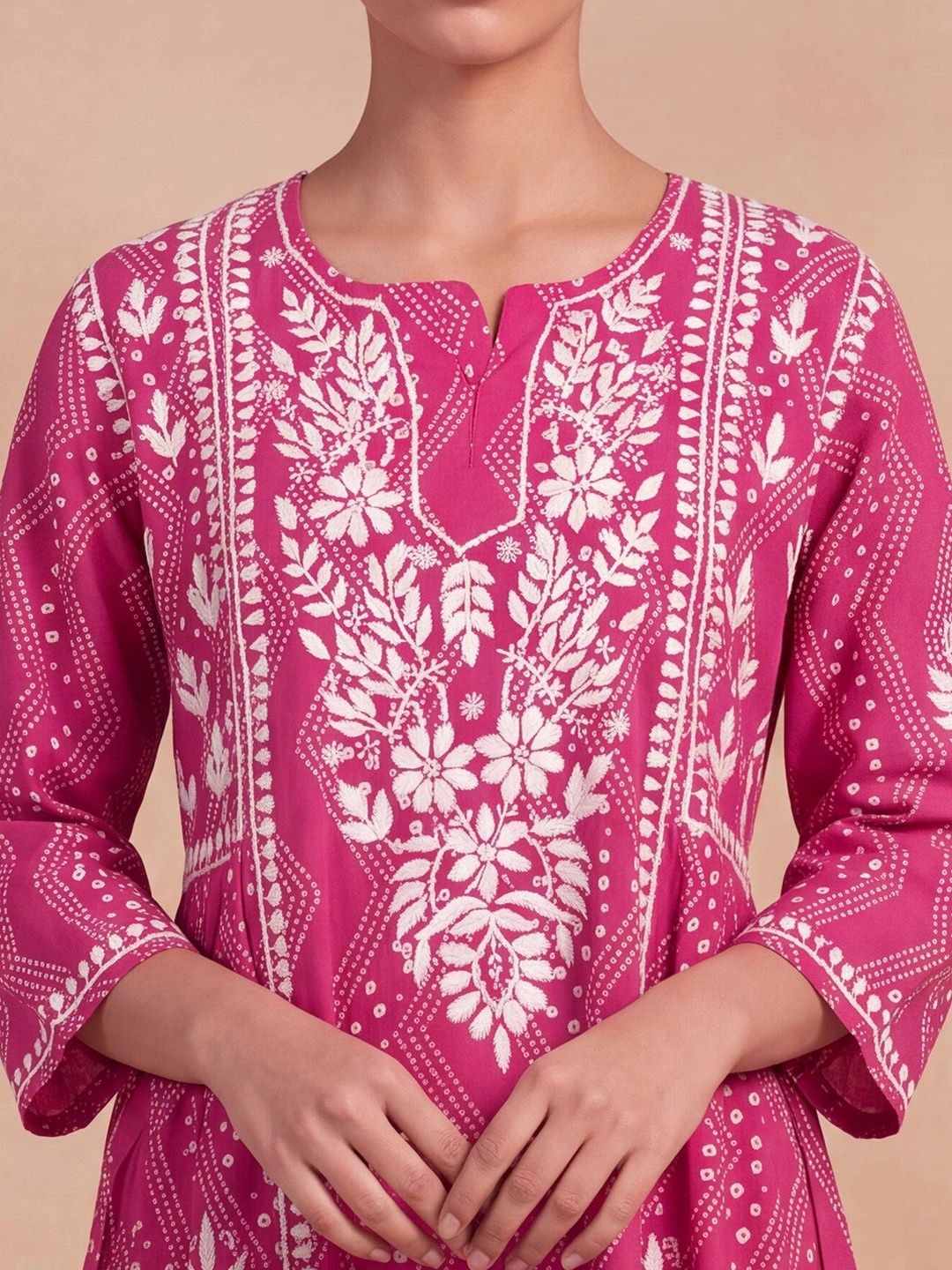 Rumah Wanita Chikankari Bersulam Chikankari Anarkali Kurta