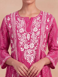 Rumah Wanita Chikankari Bersulam Chikankari Anarkali Kurta