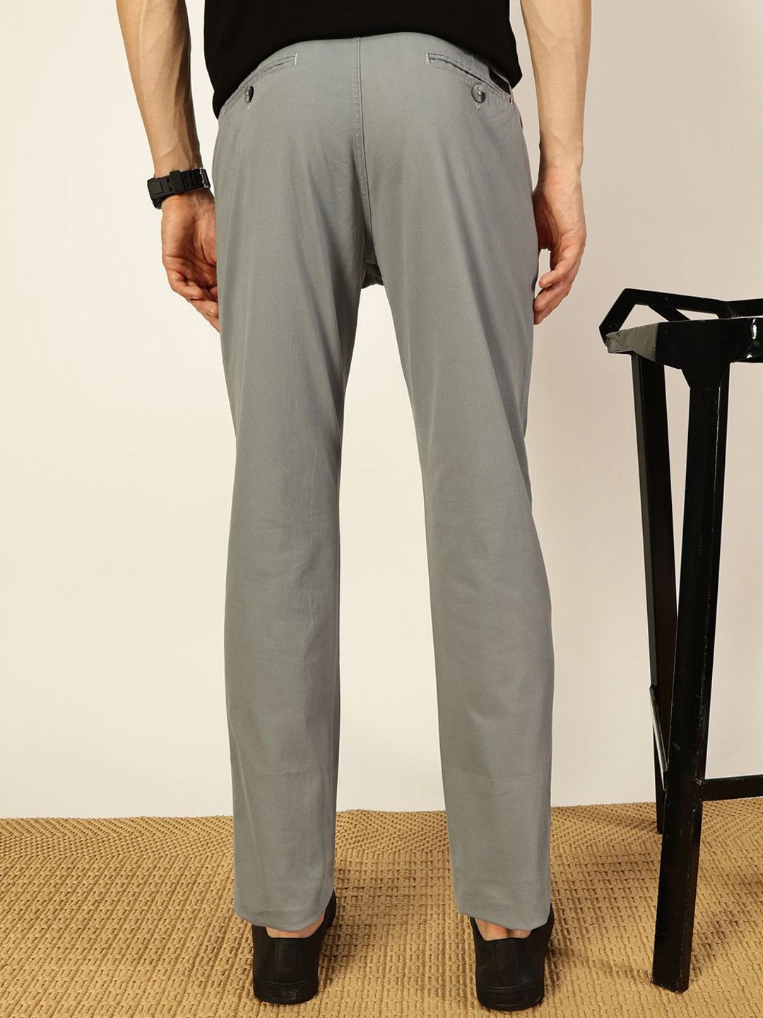 Thomas Scott Men Mid-Rise Smart Slim Fit Wrinkle Free Trousers