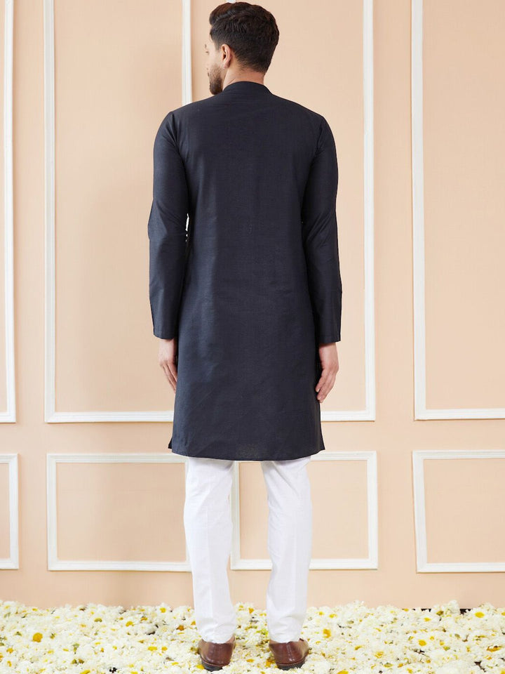 See Designs Mandarin Collar Long Sleeves Cotton Kurta