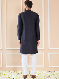 See Designs Mandarin Collar Long Sleeves Cotton Kurta