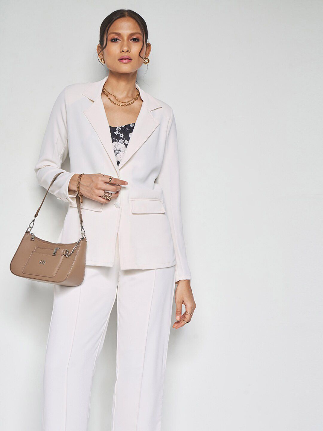 AND Shirt Collar Long Sleeves Top With Trouser
