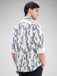 SPYKAR Men Slim Fit Opaque Abstract Printed Spread Collar Casual Shirt