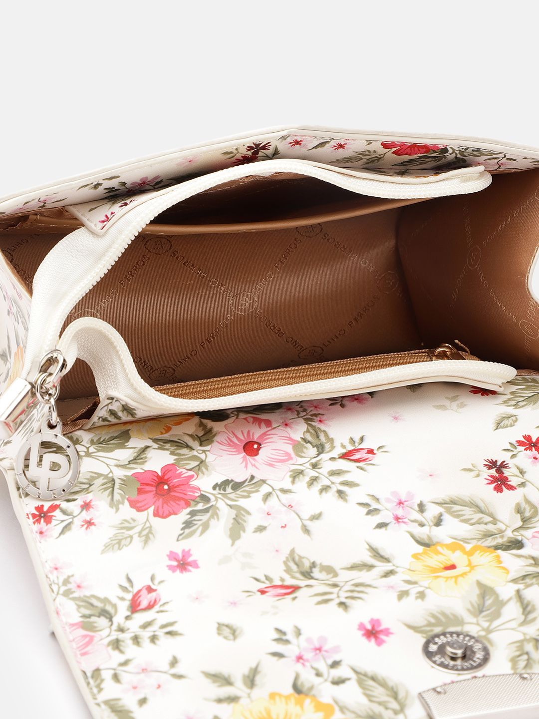 Lino Perros Floral Printed Structured Sling Bag