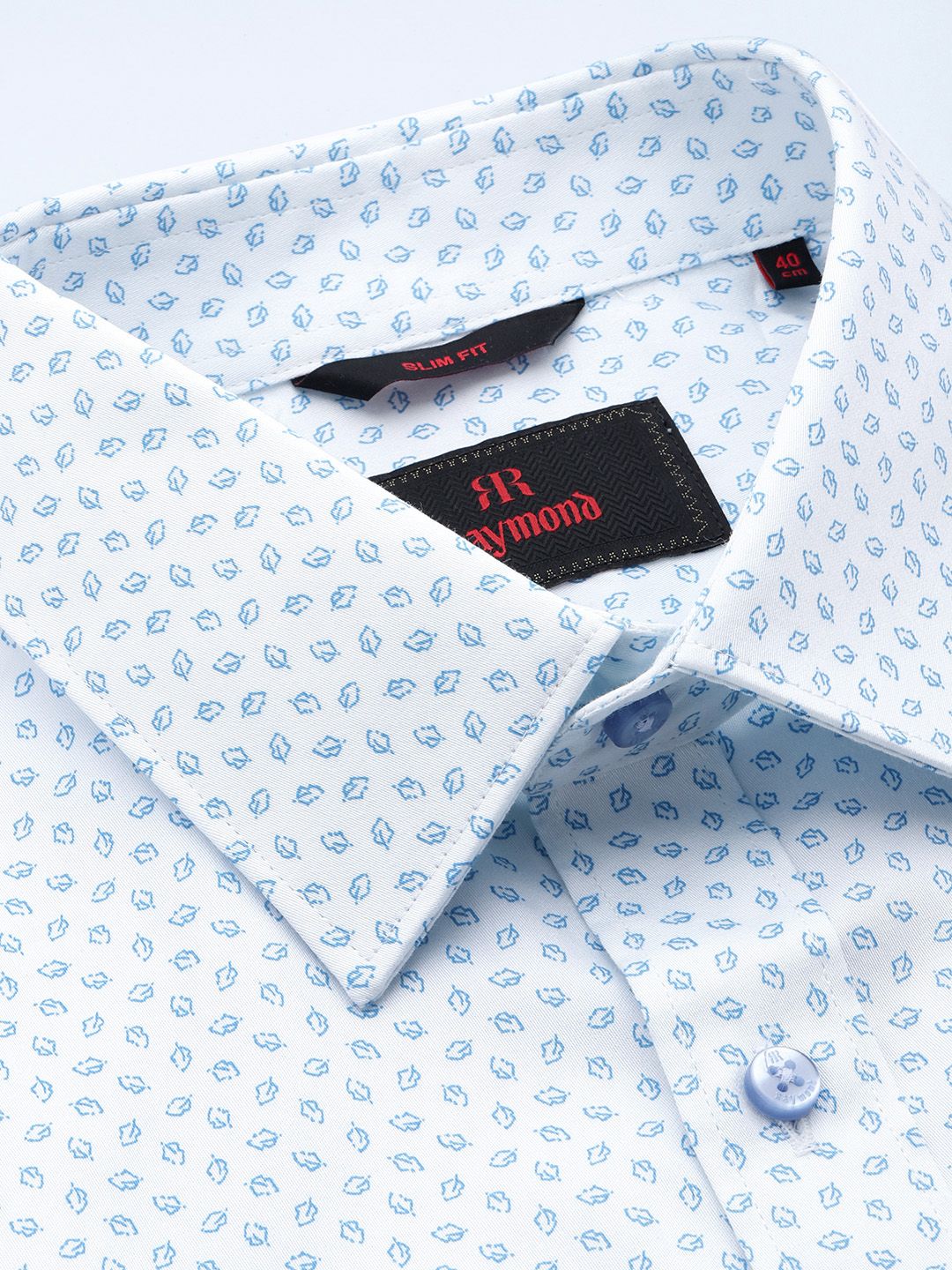 Raymond Slim Fit Geometric Printed Pure Cotton Formal Shirt