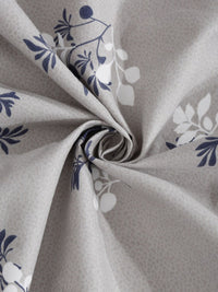 KLOTTHE Grey Floral Polycotton 300 TC Single Cadar Halus dengan Sarung Bantal-87 x 59 inci