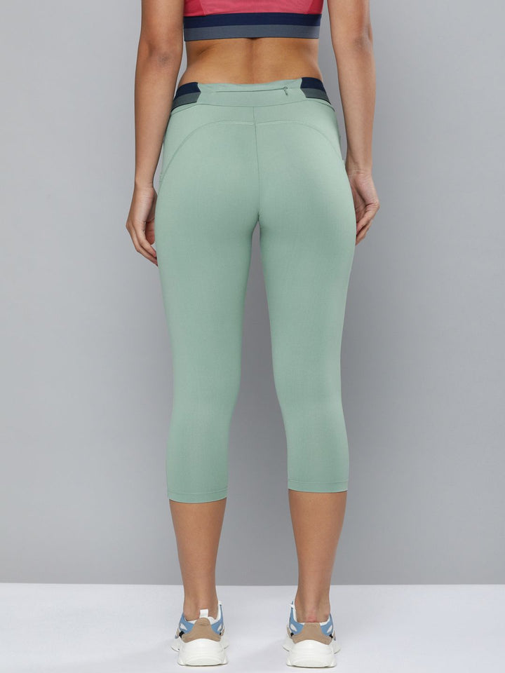 HRX by Hrithik Roshan Women Blue Solid 3/4th Training Tights