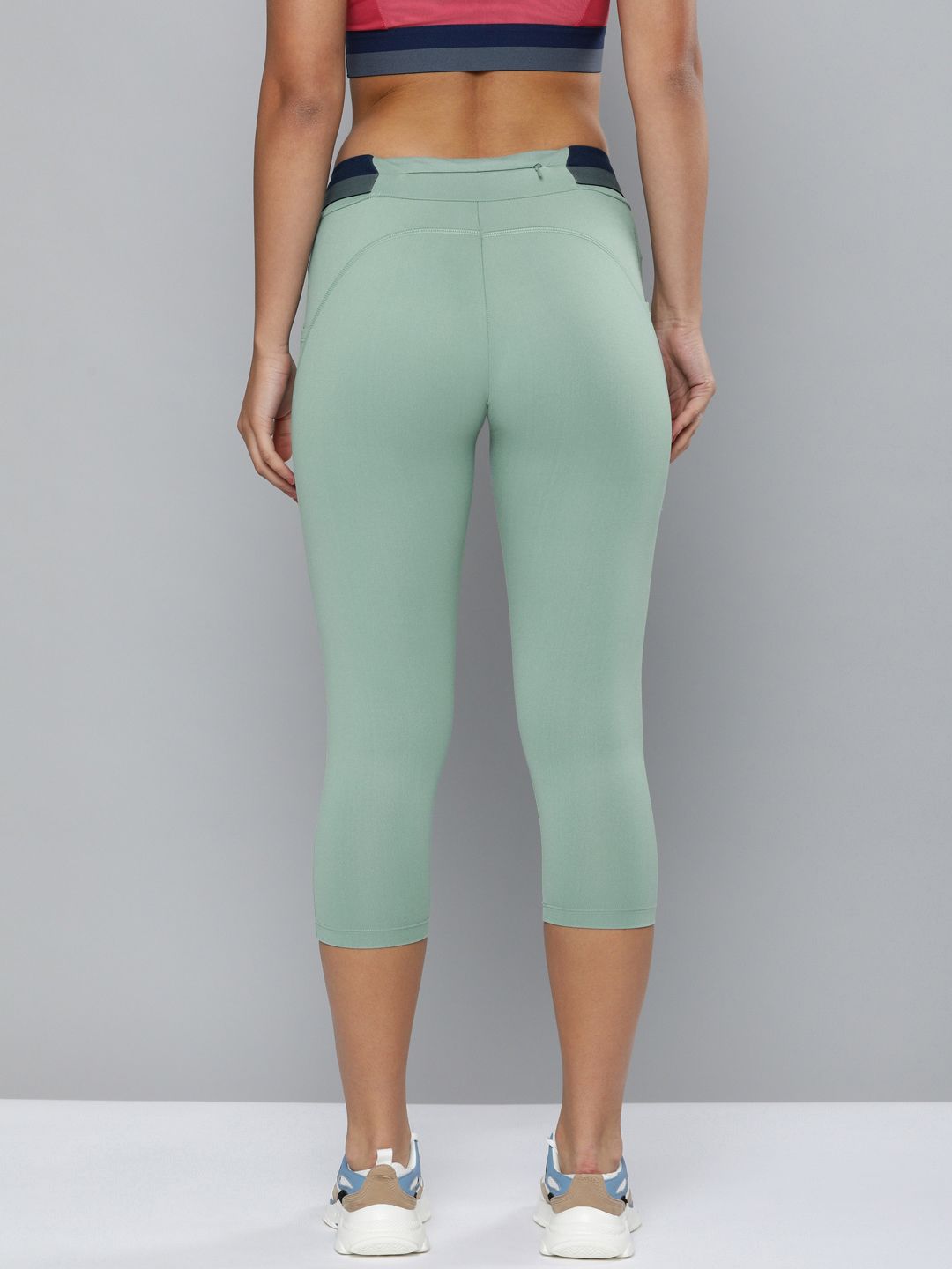 HRX by Hrithik Roshan Women Blue Solid 3/4th Training Tights