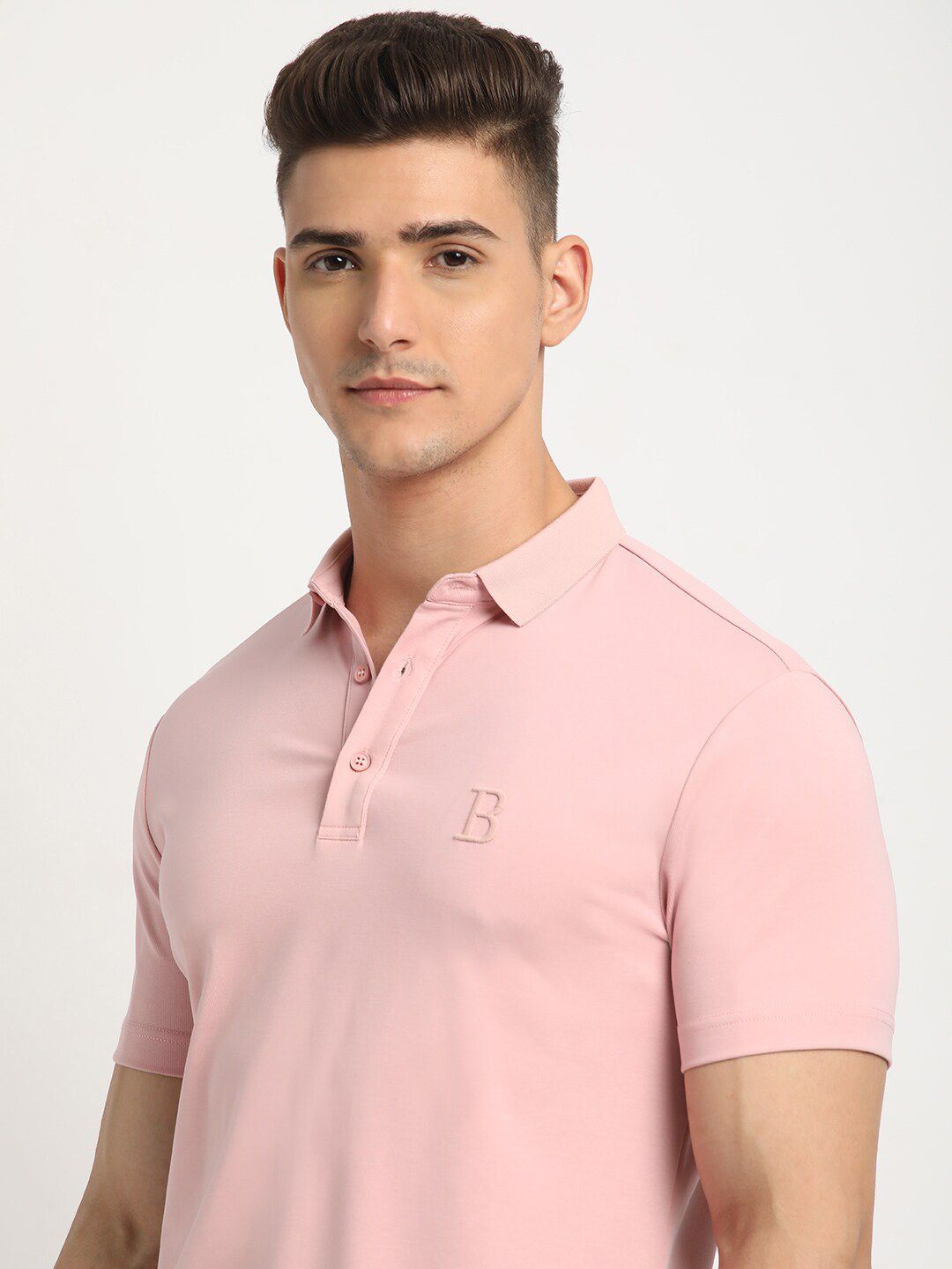 THE BEAR HOUSE Polo Collar Short Sleeves Slim Fit T-shirt