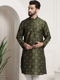 SOJANYA Floral Printed Mandarin Collar Straight Kurta