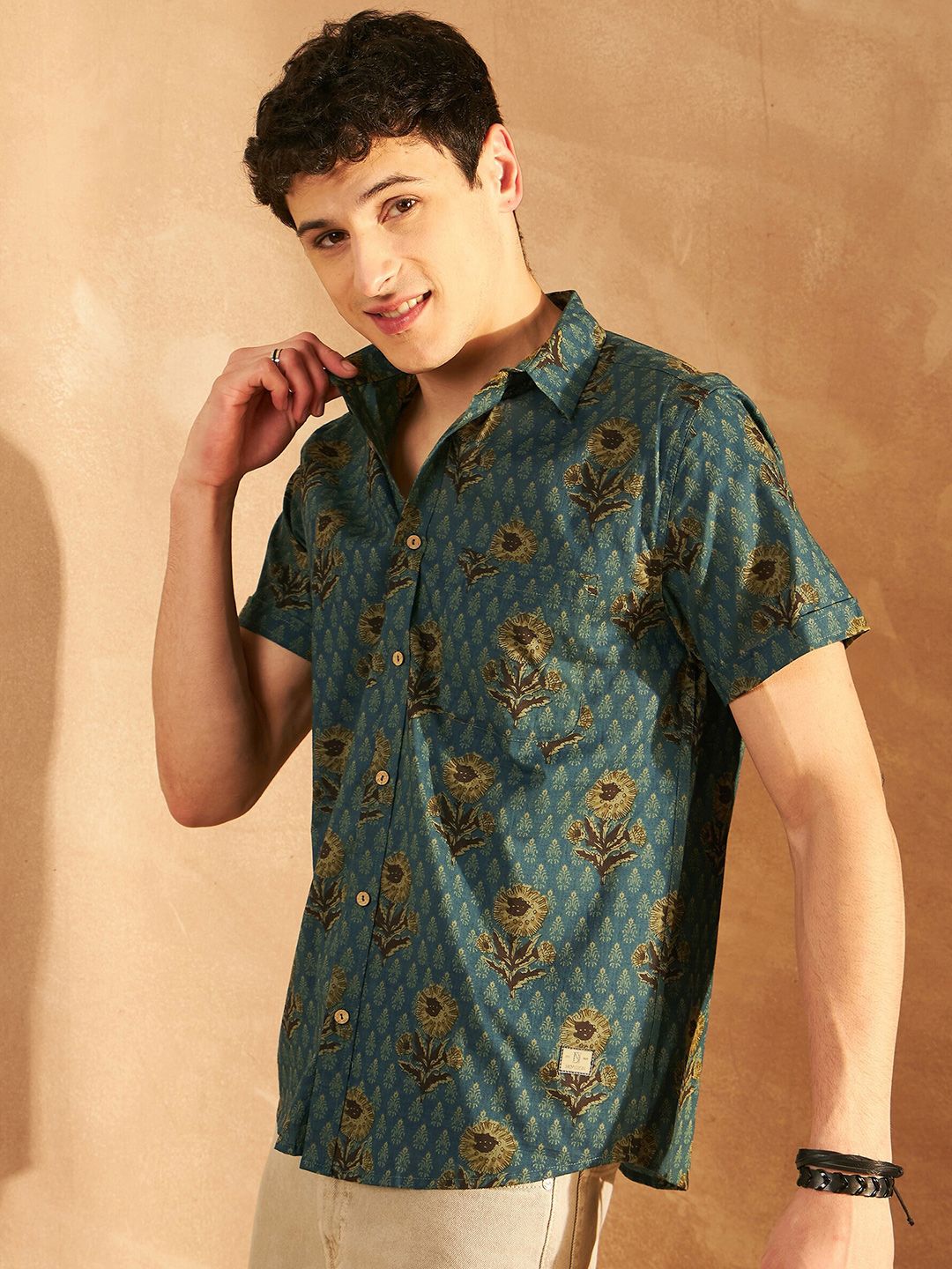 Block Printed Oversized Lightweight Casual Shirt