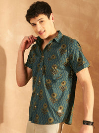 Block Printed Oversized Lightweight Casual Shirt