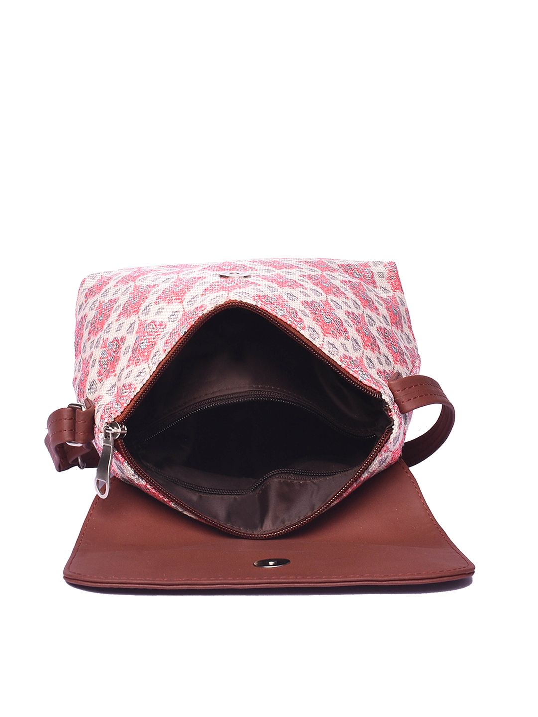 ZOUK Floral Printed Swagger Sling Bag With Pouch