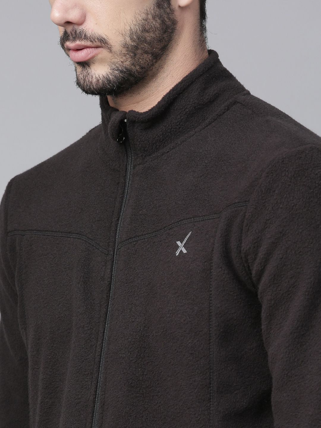 HRX by Hrithik Roshan Outdoor Men Black Solid Fleece Sweatshirt
