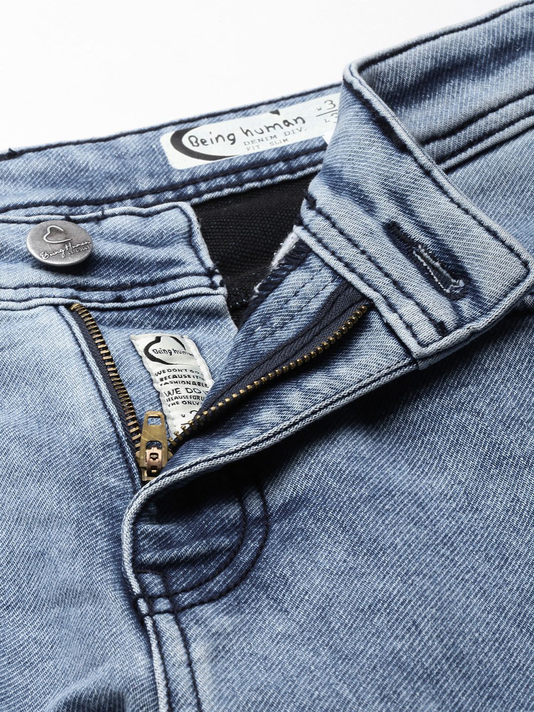 Being Human Men Slim Fit Heavy Fade Stretchable Jeans