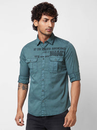 SPYKAR Typography Printed Cotton Casual Shirt