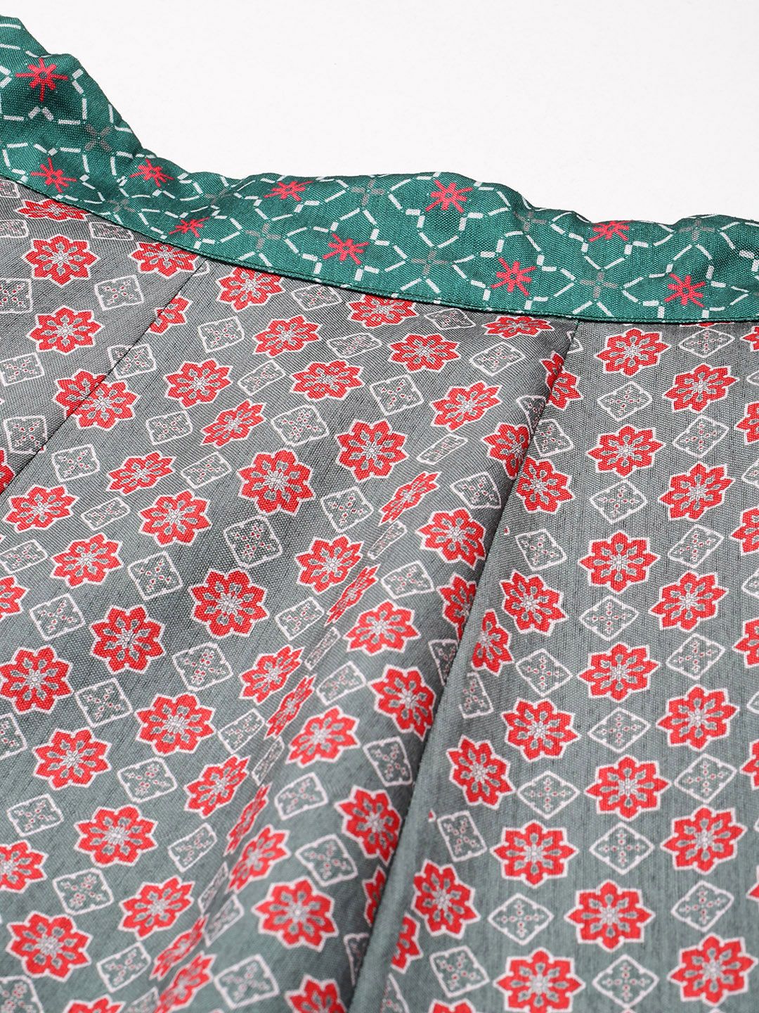 all about you Printed Mirror Work Ready to Wear Lehenga & Blouse With Dupatta