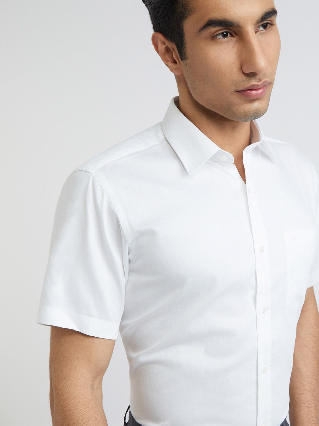 Raymond Opaque Short Sleeve Pure Cotton Formal Shirt