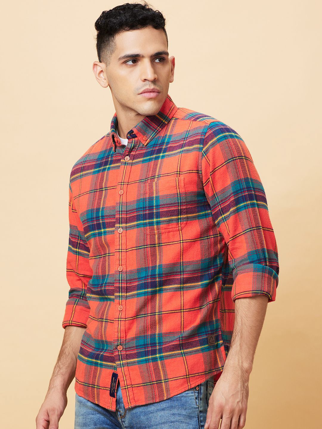 Being Human Men Slim Fit Tartan Checks Opaque Checked Casual Shirt