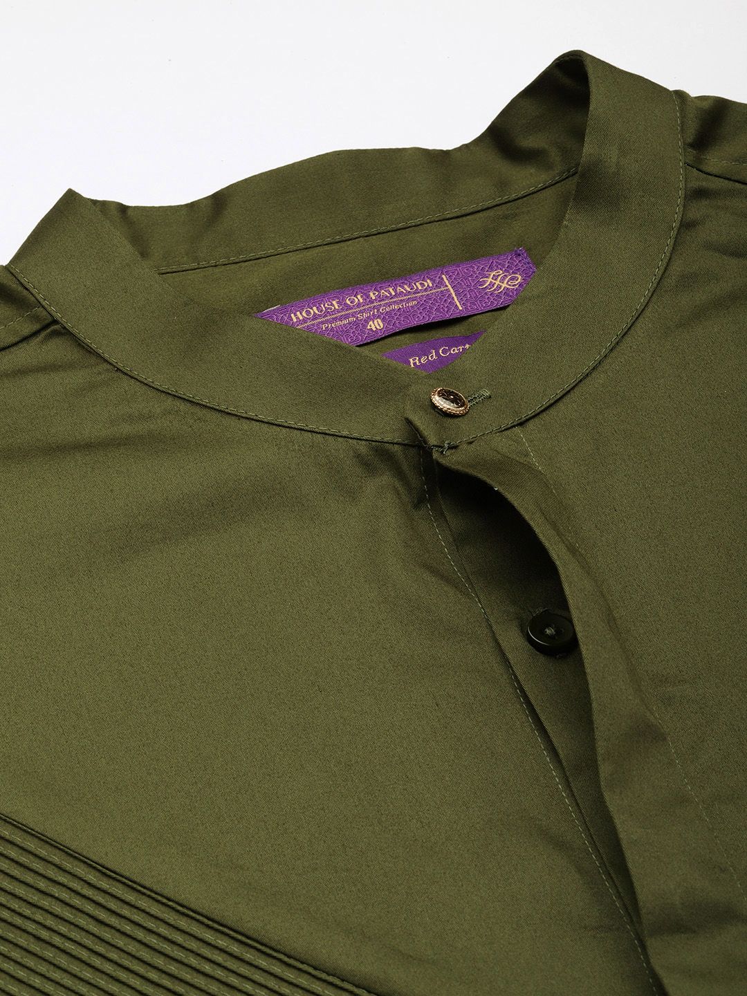 House of Pataudi Pure Cotton Pleated Party Shirt