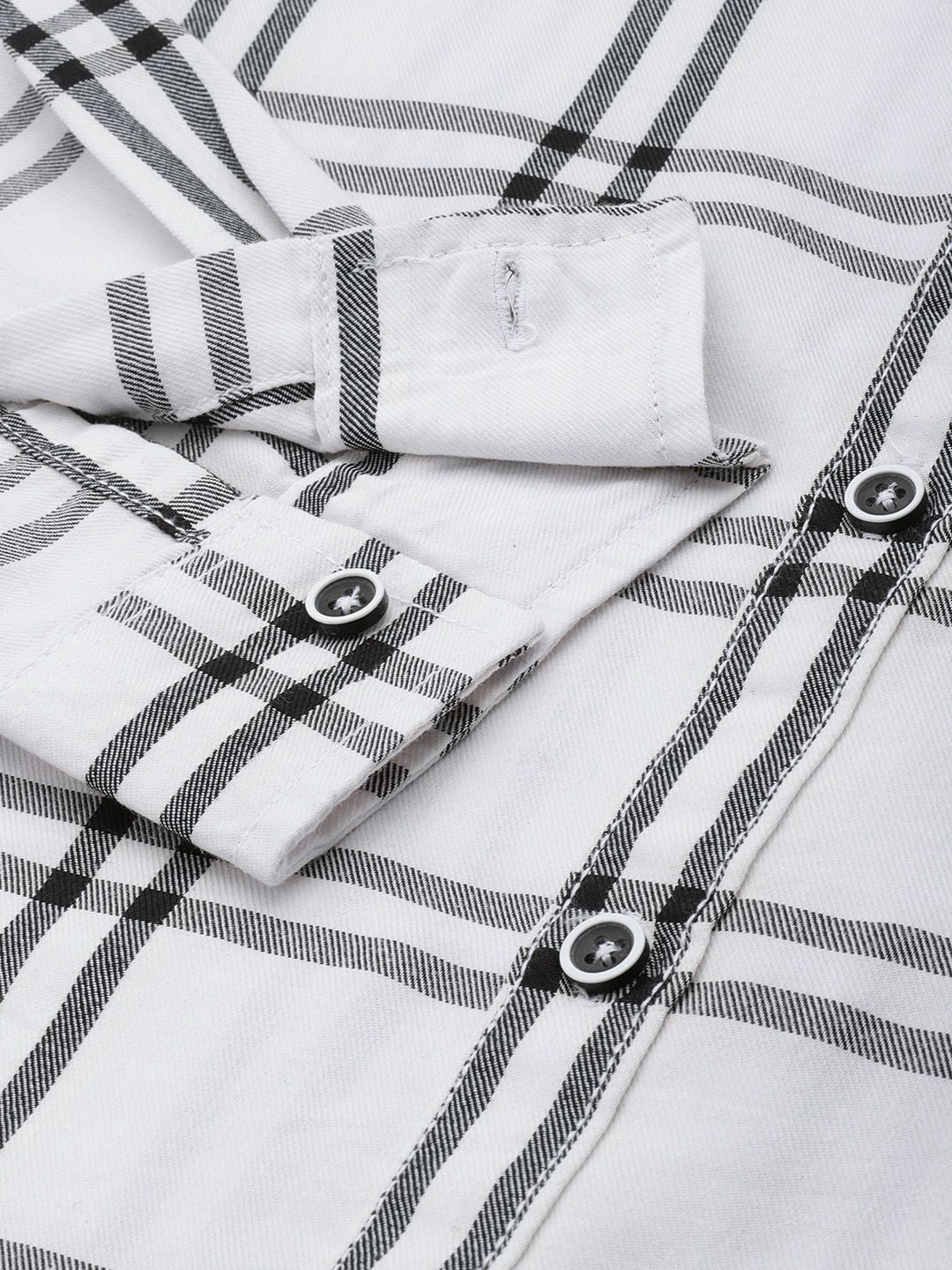 The Indian Garage Co Men Windowpane Checked Casual Shirt