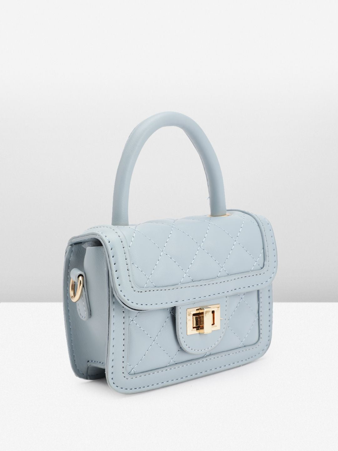 DressBerry Quilted Structured Satchel Bag