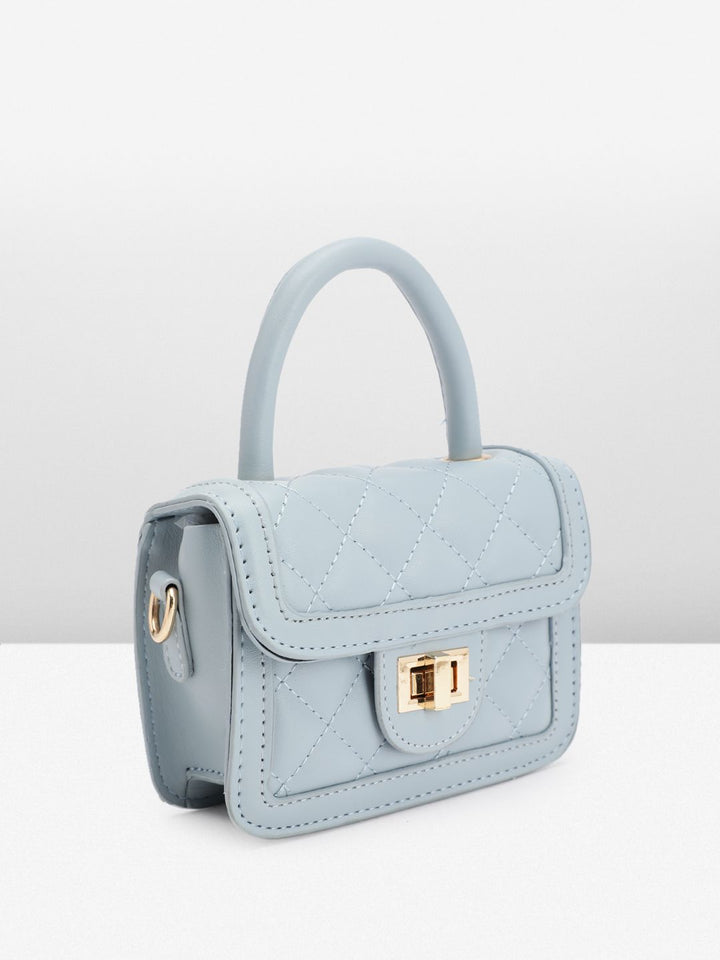 DressBerry Quilted Structured Satchel Bag