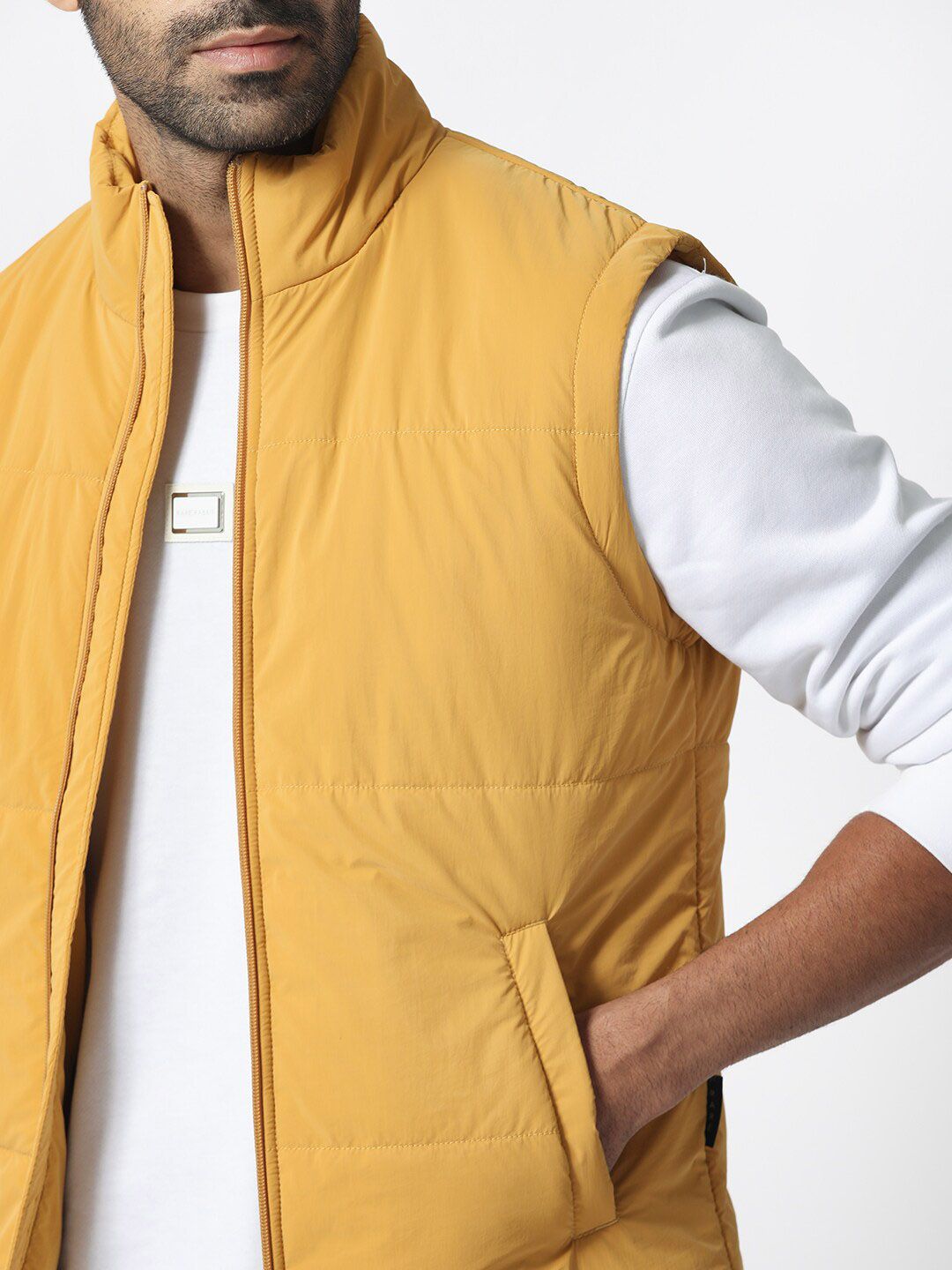 RARE RABBIT Men Colson Puffer Mock Collar Padded Jacket