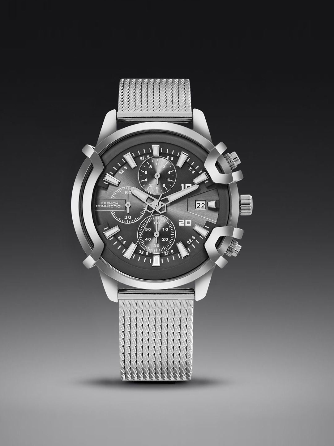 French Connection Men Dial & Stainless Steel Bracelet Style Straps Analogue Watch FCH003SM