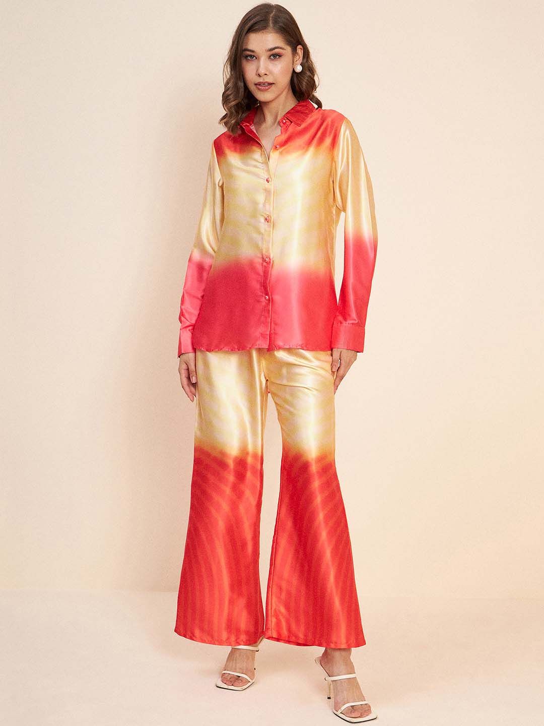 Antheaa Ombre Dyed Shirt & Palazzos