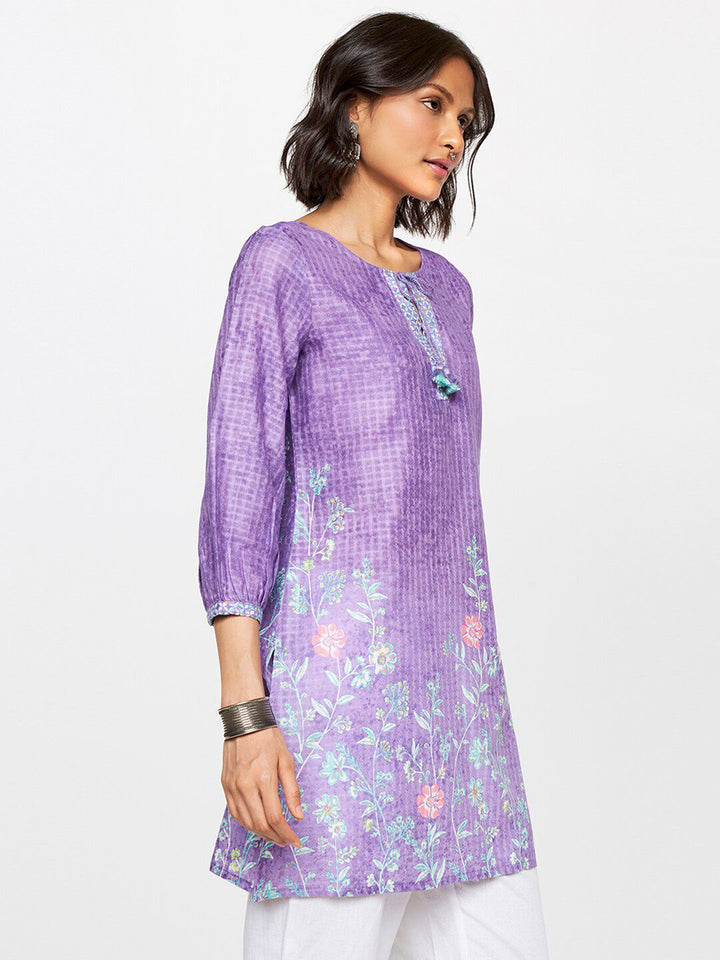 Global Desi Floral Printed Ethnic Tunic