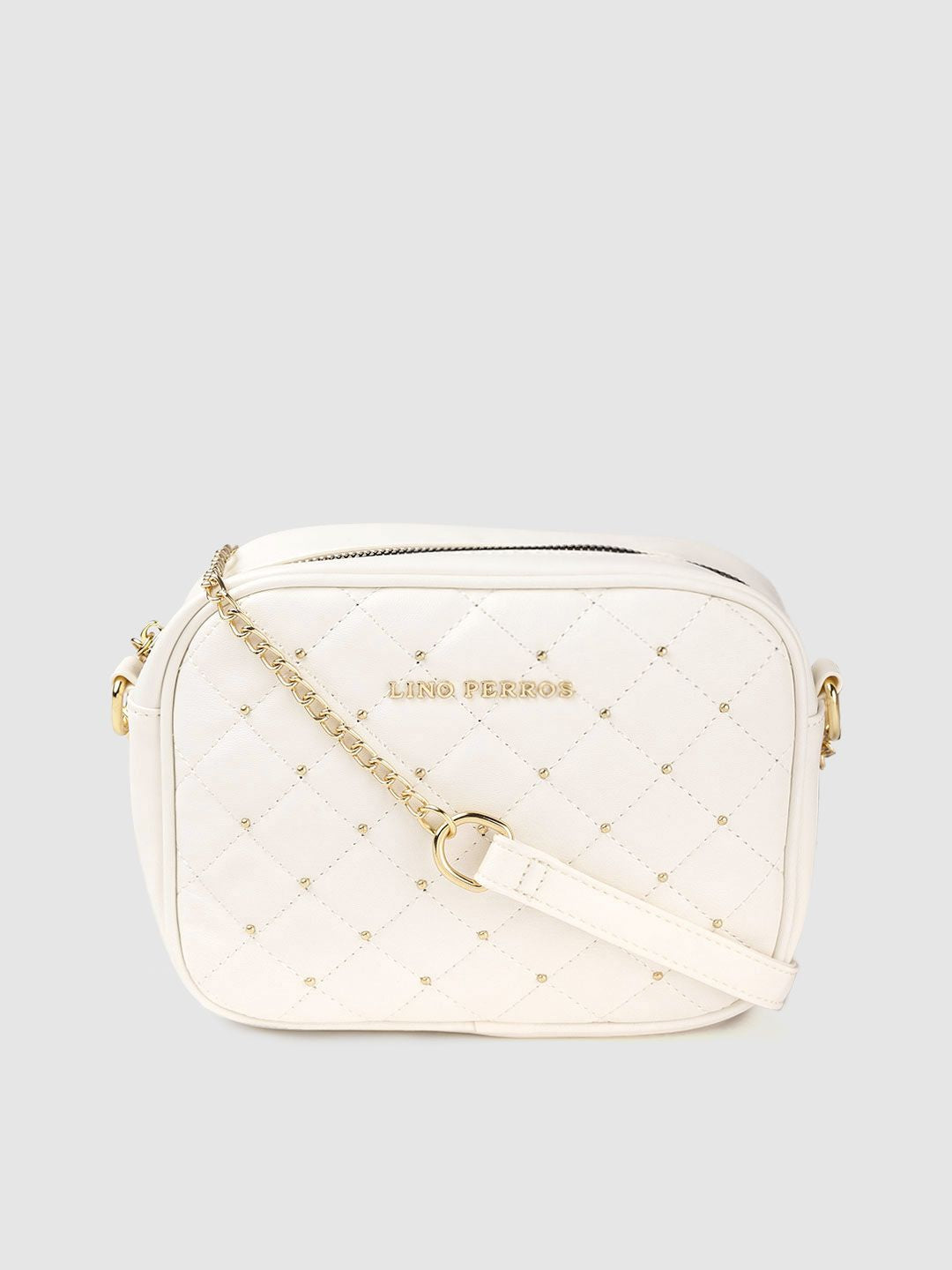 Lino Perros Women White Quilted Sling Bag