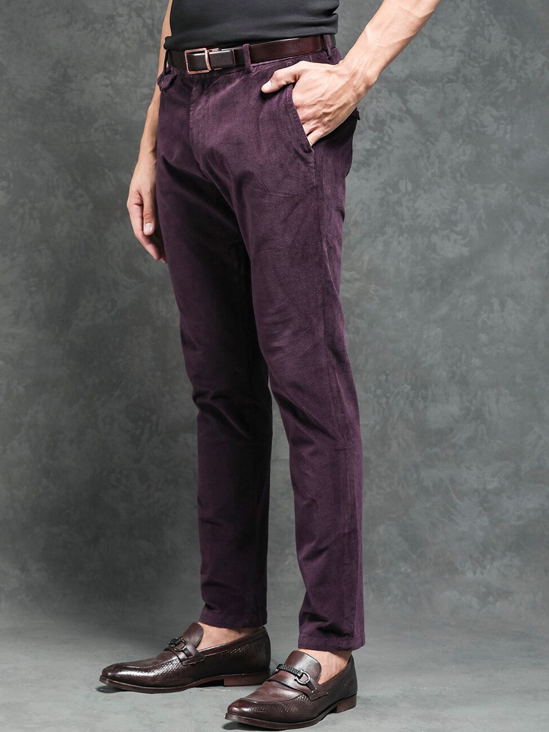 RARE RABBIT Men Cloy Mid-Rise Slim Fit Trouser