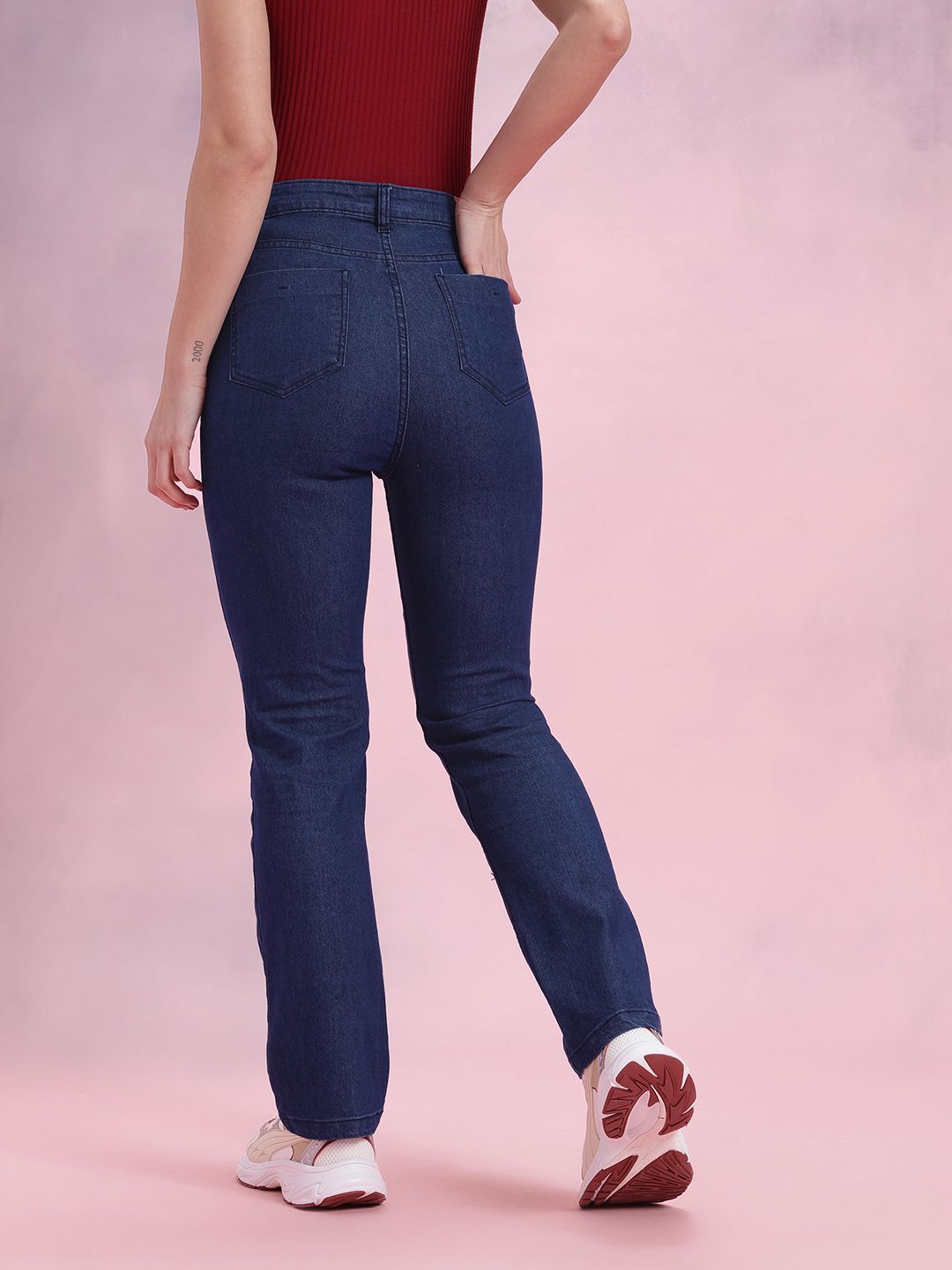 DressBerry Women Straight Fit High-Rise Stretchable Jeans