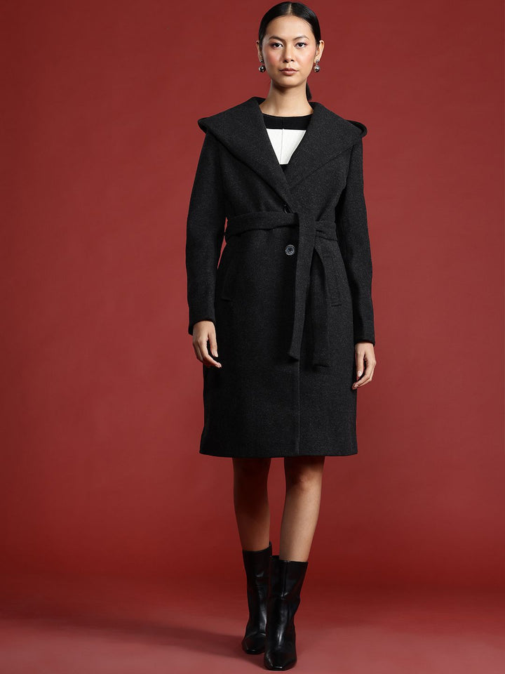 Semua Mengenai Anda Selendang Kolar Hooded Trench Coat