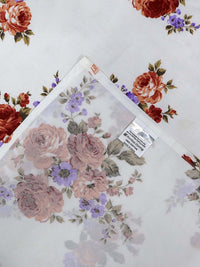 BOMBAY DYEING Rust & White Floral Pure Cotton 164 TC Queen Bedsheet With 2 Pillow Covers