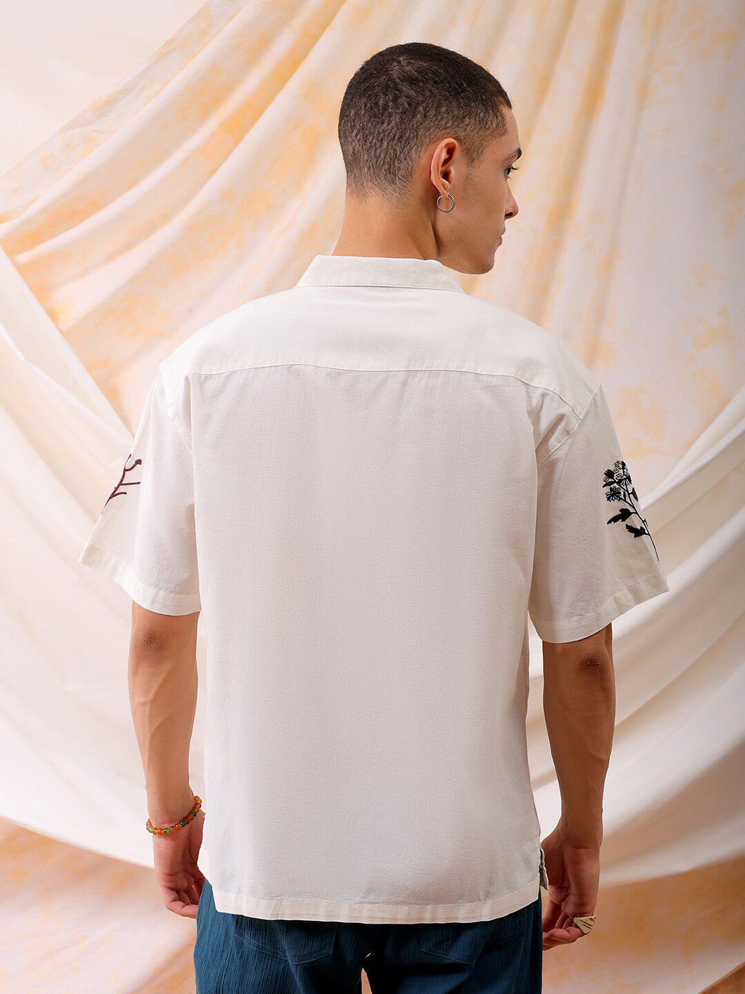 The Indian Garage Co Men Relaxed Fit Embroidery Resortwear Shirt